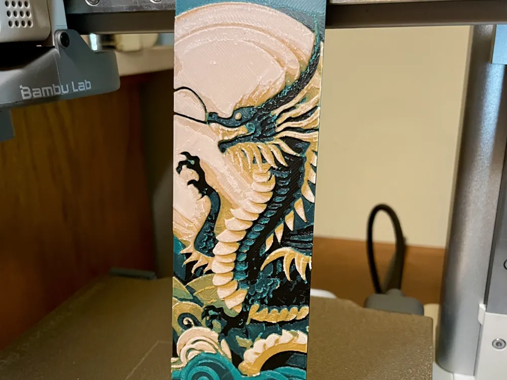 Dragon Bookmark by 3D_Forged HueForge model: Dragon Bookmark by 3D_Forged