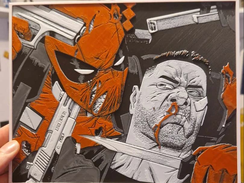 Deadpool Vs Punisher Hueforge by Dakiren HueForge model: Deadpool Vs Punisher Hueforge by Dakiren