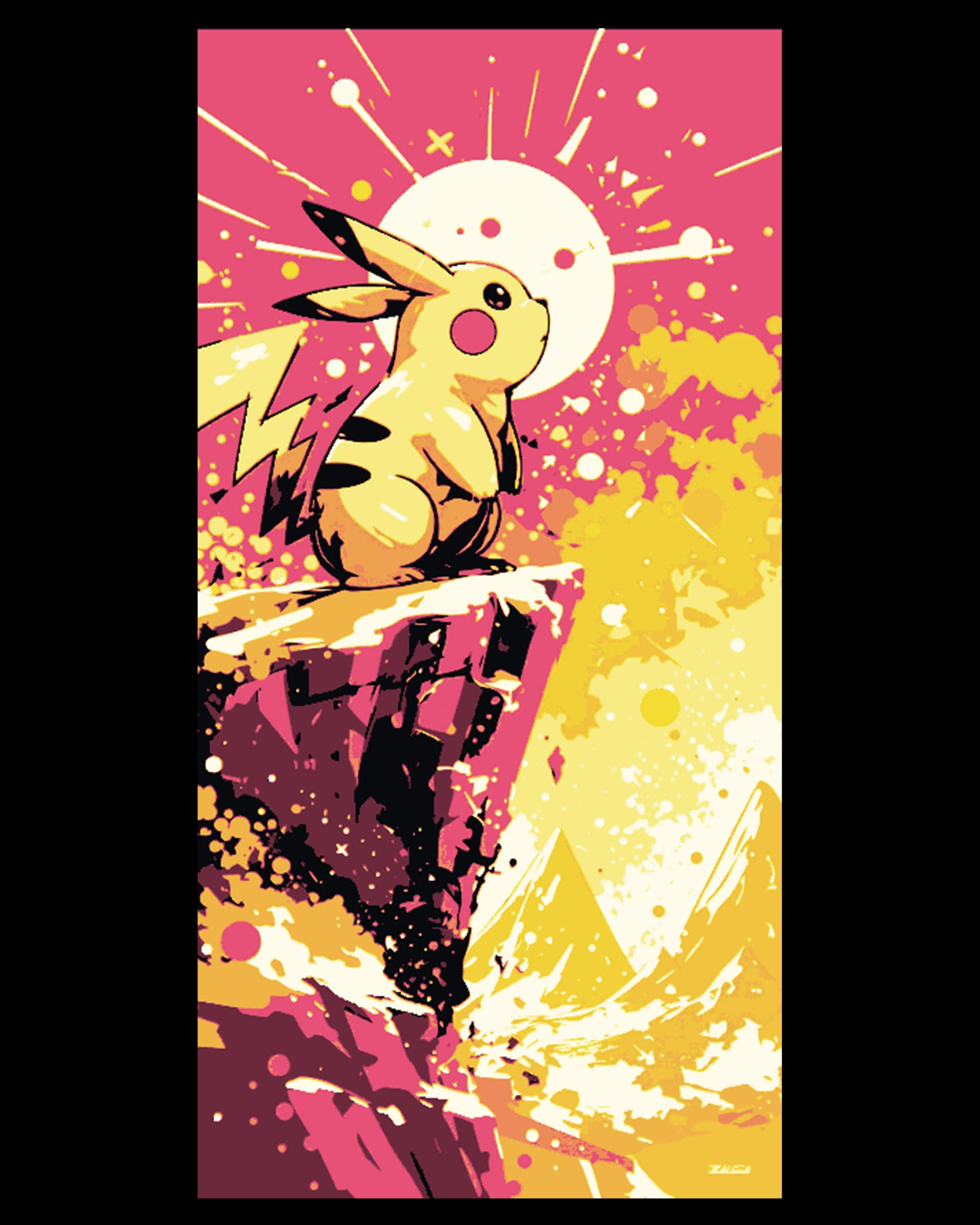 Fan Art - Pikachu watching the sun - Pokémon Hueforge art Fan Art - Pikachu watching the sun - Pokémon Hueforge art