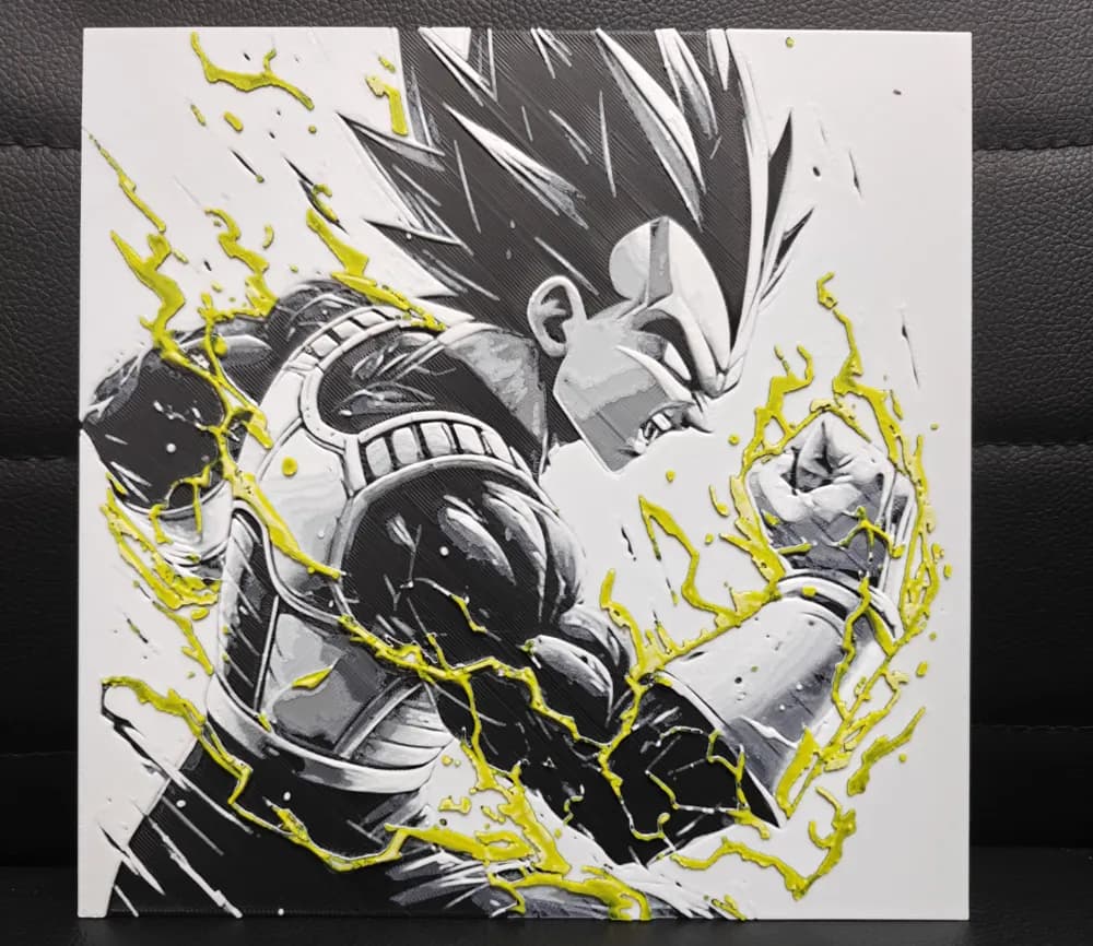 HueForge model: Vegeta Transforming by TheHueforgeLady