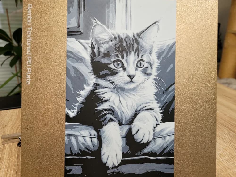 Cat Hueforge - Kitten on Sofa - Black and White