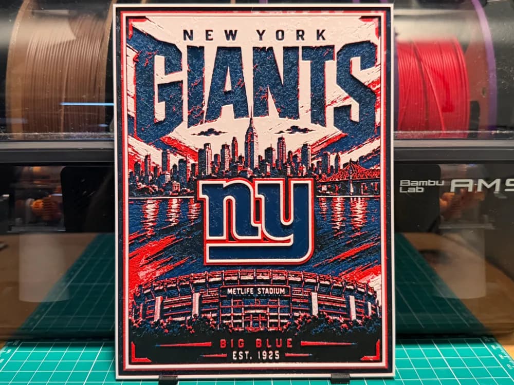 NY Giants Poster by liv_3d HueForge model: NY Giants Poster by liv_3d