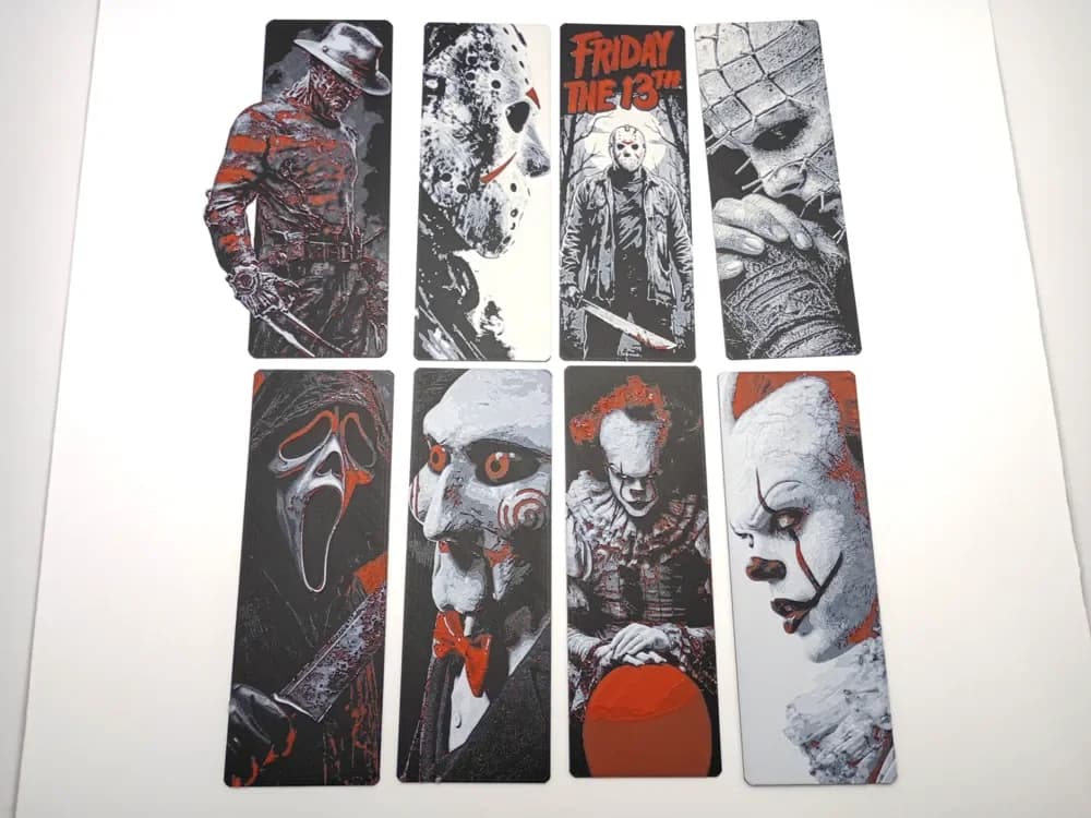 Horror Bookmark Collection by 3djd HueForge model: Horror Bookmark Collection by 3djd