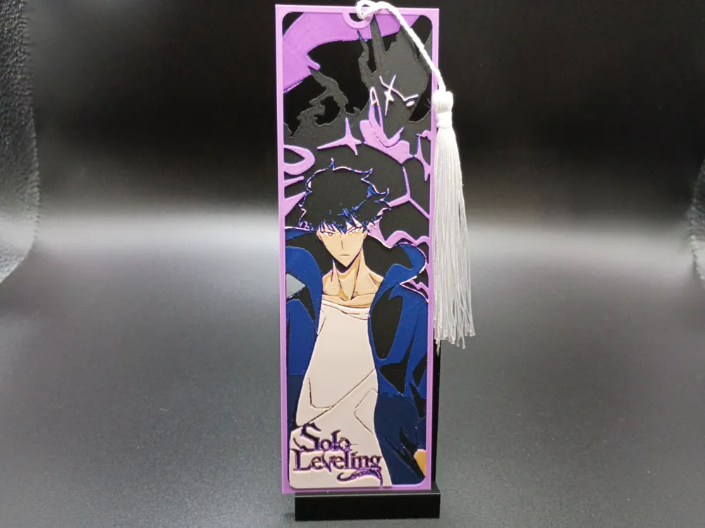 Solo Leveling, Sung Jin Woo, Framed Bookmark by 3djd HueForge model: Solo Leveling, Sung Jin Woo, Framed Bookmark by 3djd