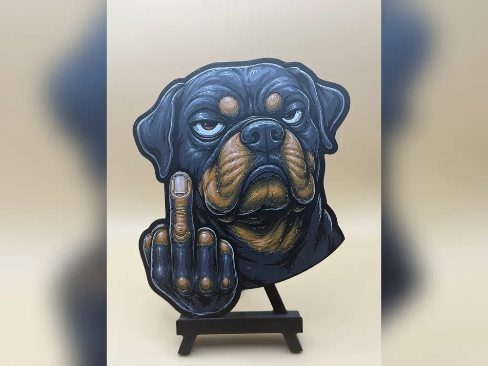 Rottweiler Attitude HueForge Print Rottweiler Attitude HueForge Print