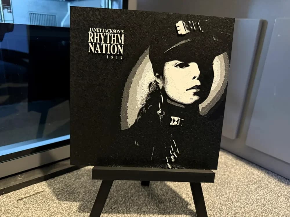 Janet Jackson - Rhythm Nation 1814 Album Cover by Welsh Maker HueForge model: Janet Jackson - Rhythm Nation 1814 Album Cover by Welsh Maker