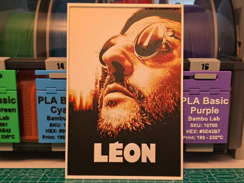 Leon: The Professional Movie Poster - Hueforge Art by Lumpy3D HueForge model: Leon: The Professional Movie Poster - Hueforge Art by Lumpy3D