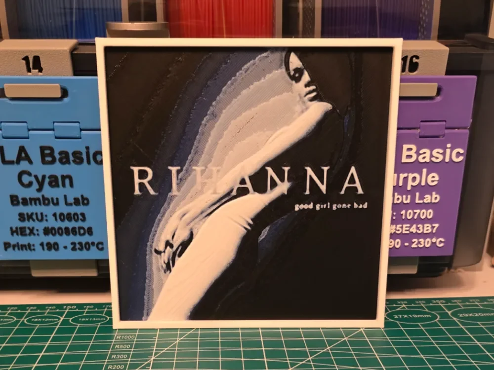 Rihanna "Good Girl Gone Bad" Album Art - Hueforge by Lumpy3D HueForge model: Rihanna "Good Girl Gone Bad" Album Art - Hueforge by Lumpy3D