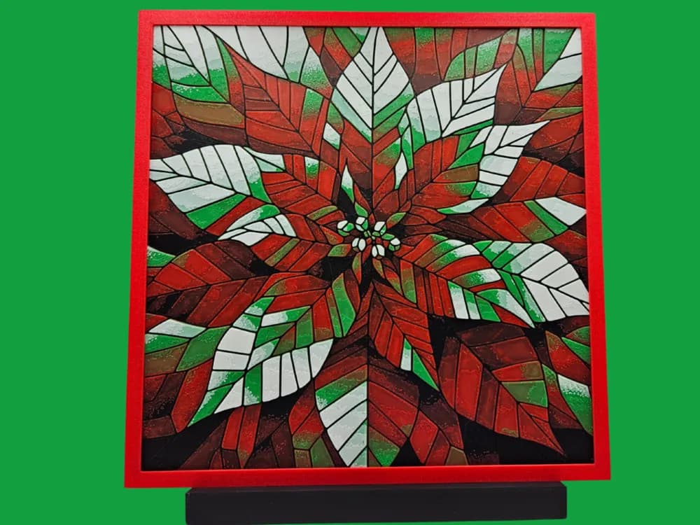 Poinsettia Plant by BusyKikiBee HueForge model: Poinsettia Plant by BusyKikiBee