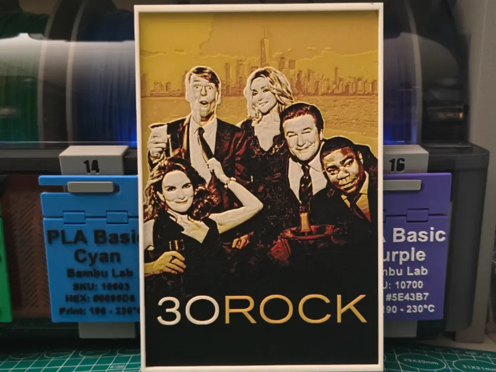 30 Rock Poster - Hueforge Art by Lumpy3D HueForge model: 30 Rock Poster - Hueforge Art by Lumpy3D
