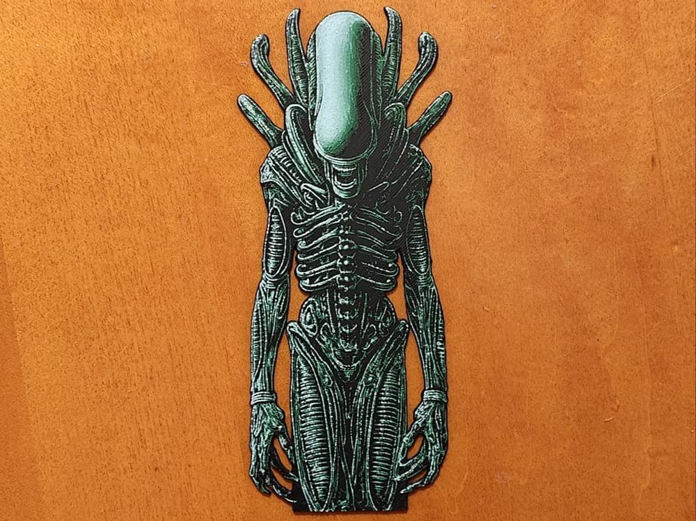 Alien Xenomorph Bookmark - Hueforge by Sarge HueForge model: Alien Xenomorph Bookmark - Hueforge by Sarge