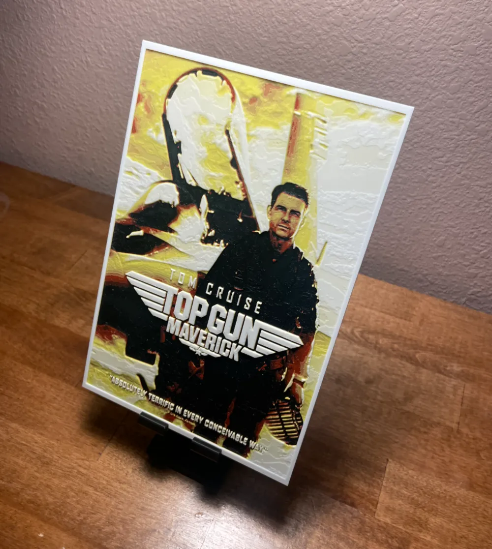 Hueforge- Top Gun - Movie Poster by Cloudy Nostalgia HueForge model: Hueforge- Top Gun - Movie Poster by Cloudy Nostalgia
