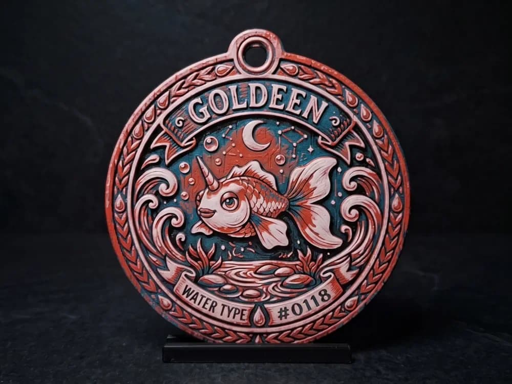 Goldeen #0118 - Pokemon Ornament by LED HueForge model: Goldeen #0118 - Pokemon Ornament by LED
