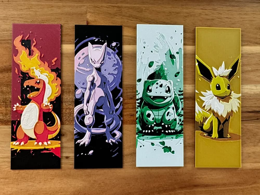 Pokemon Bookmark Collection #2 by Canadian Gamer HueForge model: Pokemon Bookmark Collection #2 by Canadian Gamer