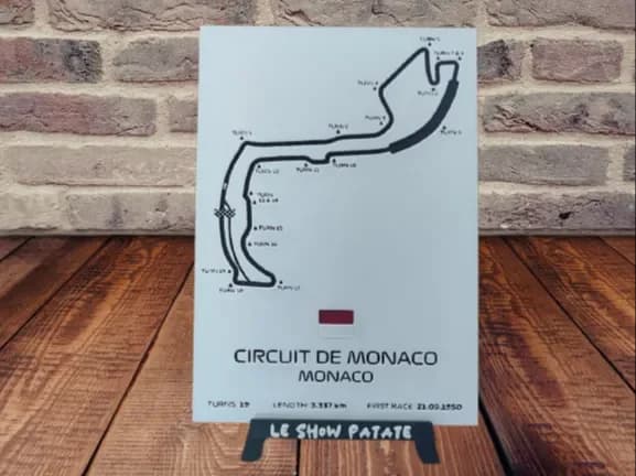 Plaque hueforge circuit F1 Monaco by leshowpatate HueForge model: Plaque hueforge circuit F1 Monaco by leshowpatate