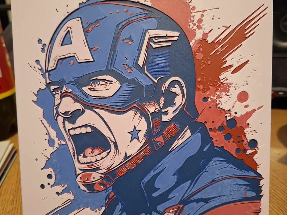 4 colour - Captain america - hueforge by 3dGlow HueForge model: 4 colour - Captain america - hueforge by 3dGlow