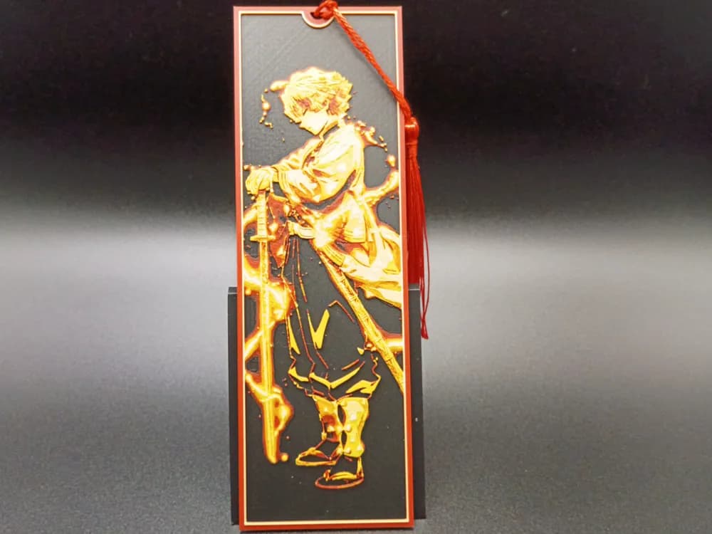 Zenitsu, Demon Slayer Bookmark by 3djd HueForge model: Zenitsu, Demon Slayer Bookmark by 3djd