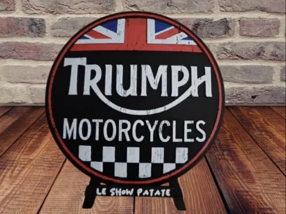 Plaque vintage Triumph Hueforge by leshowpatate HueForge model: Plaque vintage Triumph Hueforge by leshowpatate
