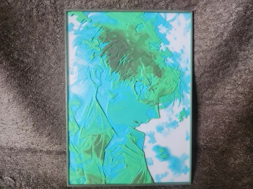 Blue Lock Isagi Yoichi Puzzle - HueForge by keko HueForge model: Blue Lock Isagi Yoichi Puzzle - HueForge by keko