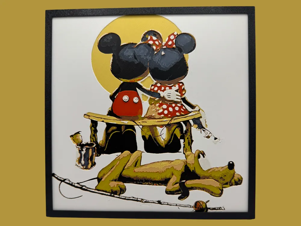 HueForge model: Mickey and Minnie - Puppy Love by Canadian Gamer