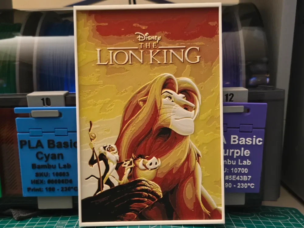 HueForge model: The Lion King Movie Poster - Hueforge Art by Lumpy3D
