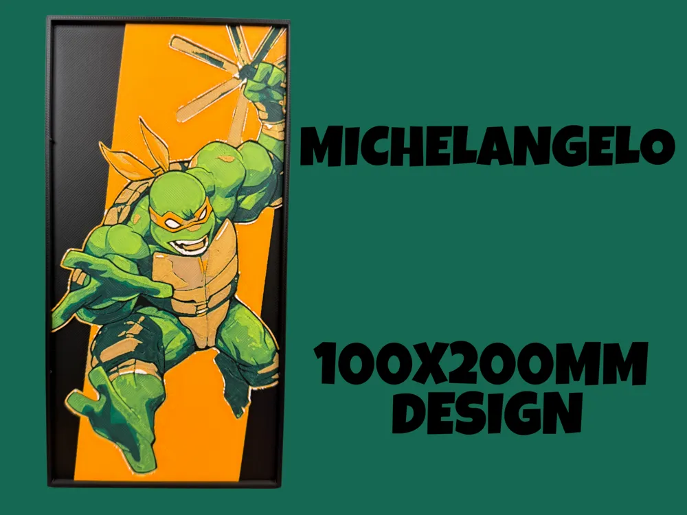 Michelangelo - Teenage Mutant Ninja Turtles by Canadian Gamer HueForge model: Michelangelo - Teenage Mutant Ninja Turtles by Canadian Gamer