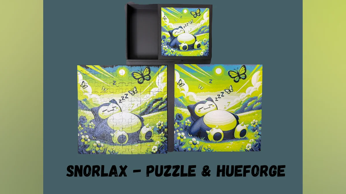Snorlax - Hueforge and Puzzle Set - Pokemon by Canadian Gamer HueForge model: Snorlax - Hueforge and Puzzle Set - Pokemon by Canadian Gamer