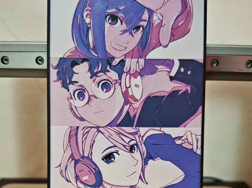 HueForge model: Dandadan - Momo, Ken, Aira, Jin hueforge by bzz999