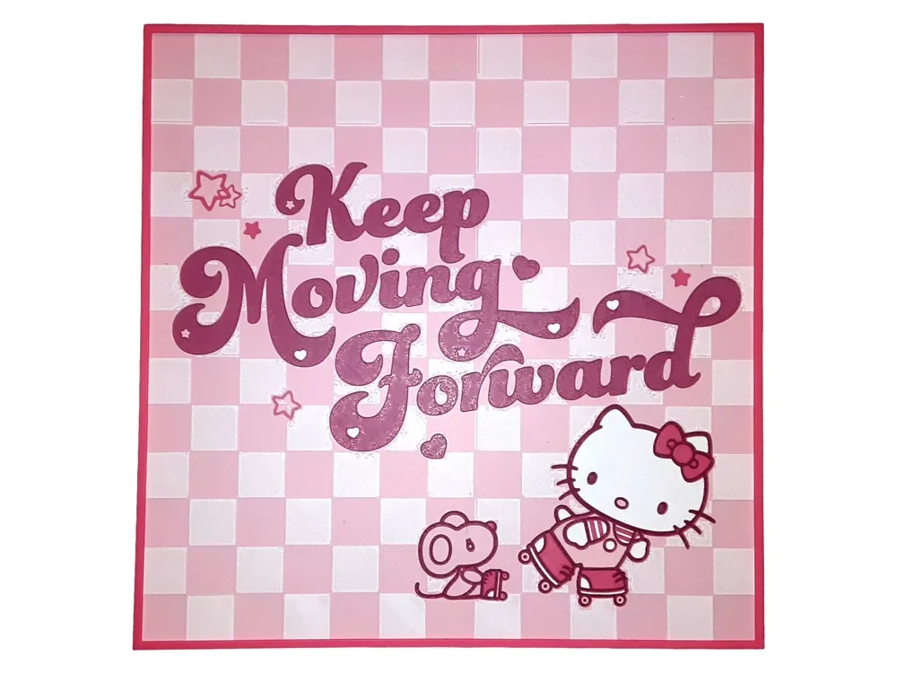 Hello Kitty Motivational Hueforge Pink Forward by Elsie Moonshadow HueForge model: Hello Kitty Motivational Hueforge Pink Forward by Elsie Moonshadow