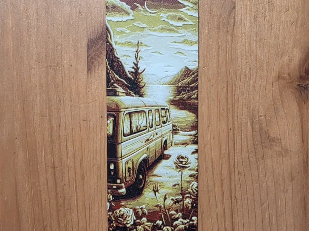 Camper Van On The Beach Bookmark by Morganja HueForge model: Camper Van On The Beach Bookmark by Morganja