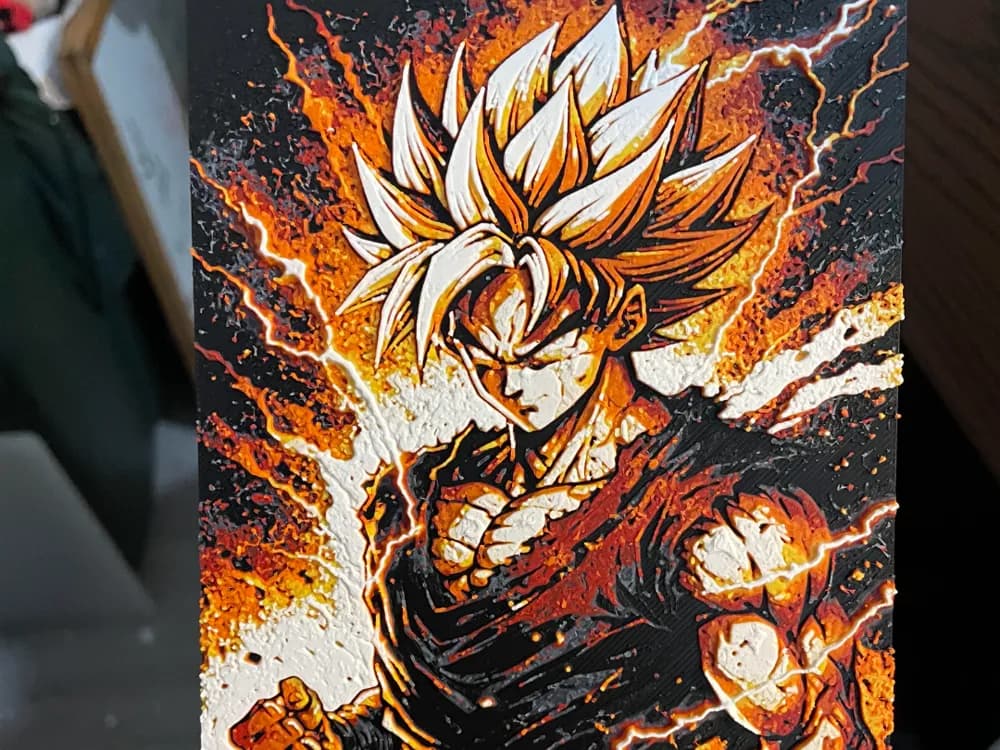 Goku Super Saiyan by Advancedtechworldwide HueForge model: Goku Super Saiyan by Advancedtechworldwide