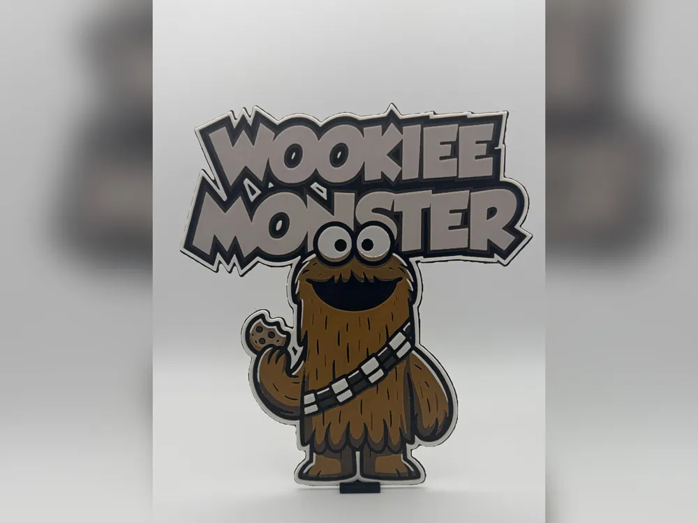 Wookiee Monster Sticker Cutout by iPrintStuffau HueForge model: Wookiee Monster Sticker Cutout by iPrintStuffau