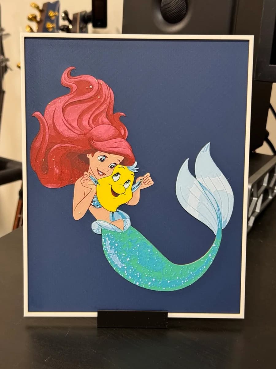 HueForge model: Ariel and Flounder by Strata Prints