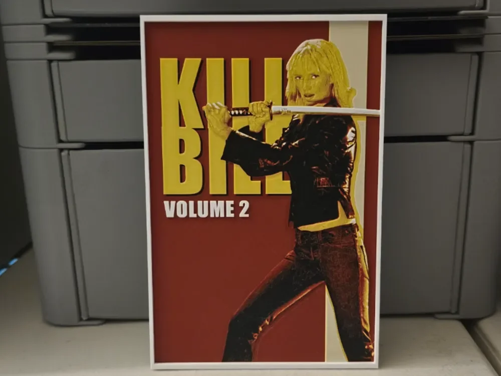Kill Bill Vol 2 Movie Poster - Hueforge Art by Lumpy3D HueForge model: Kill Bill Vol 2 Movie Poster - Hueforge Art by Lumpy3D