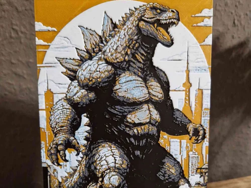 Hueforge - Godzilla by Schuettdesign HueForge model: Hueforge - Godzilla by Schuettdesign