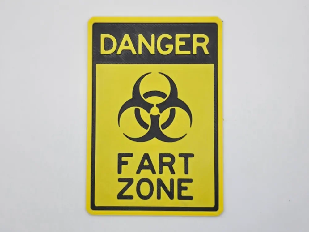 Sign Danger Fart Zone by Kactus Fpv HueForge model: Sign Danger Fart Zone by Kactus Fpv