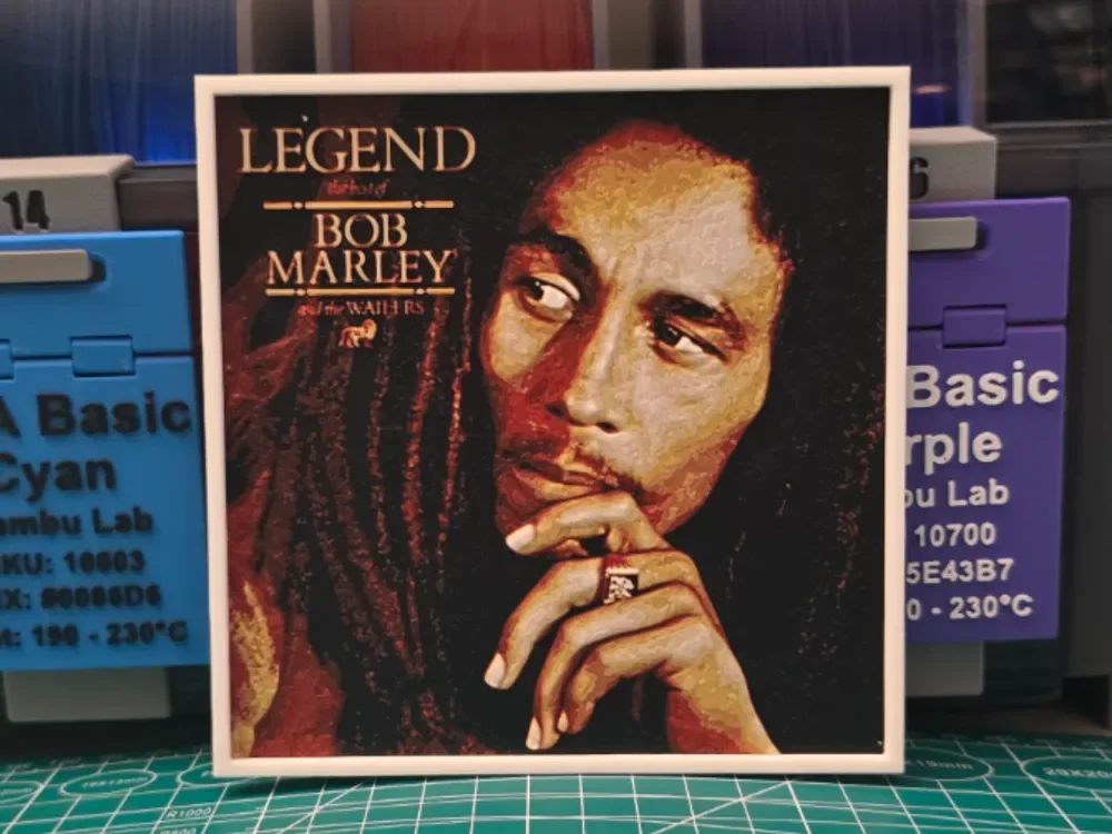 Bob Marley "Legend" Album - Hueforge Art by Lumpy3D HueForge model: Bob Marley "Legend" Album - Hueforge Art by Lumpy3D