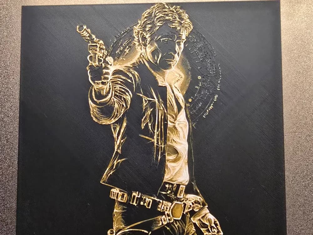 Star Wars - Han Solo Hueforge by 3D-Mentiel HueForge model: Star Wars - Han Solo Hueforge by 3D-Mentiel