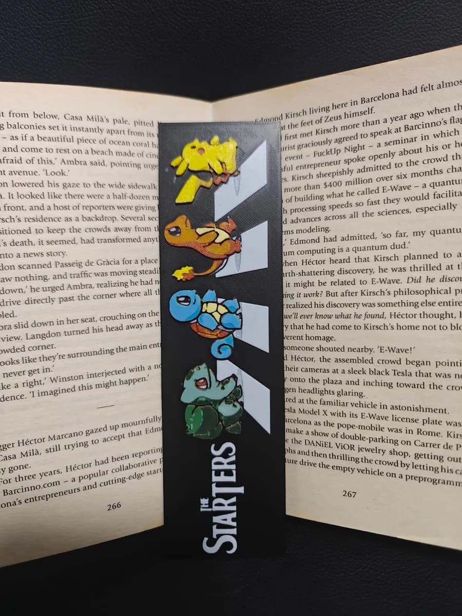 Pokemon The Starters Bookmark by TheHueforgeLady HueForge model: Pokemon The Starters Bookmark by TheHueforgeLady