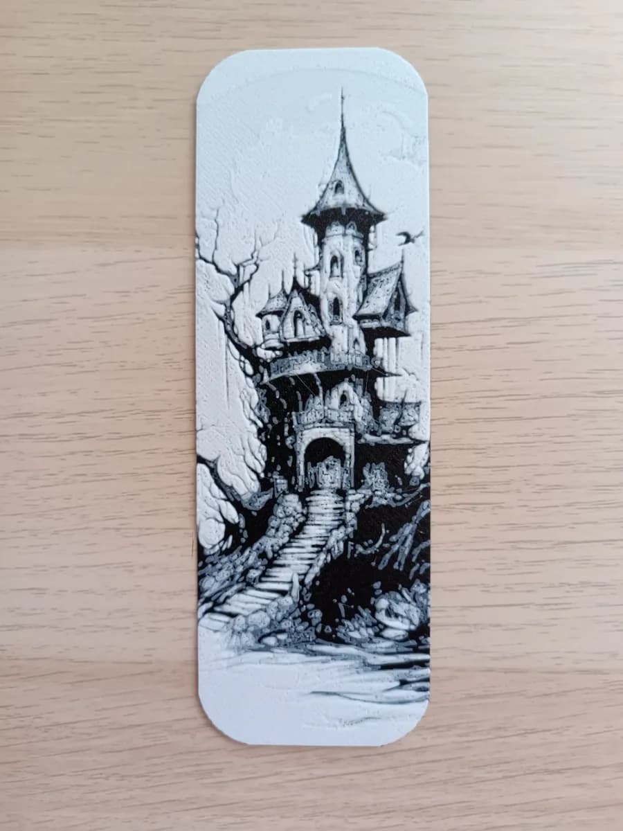Witch House Bookmark by Atrus Design HueForge model: Witch House Bookmark by Atrus Design