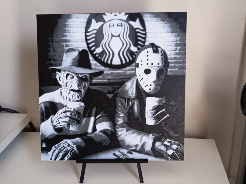 Starbucks Freddy Jason hueforge by 3DNesy HueForge model: Starbucks Freddy Jason hueforge by 3DNesy