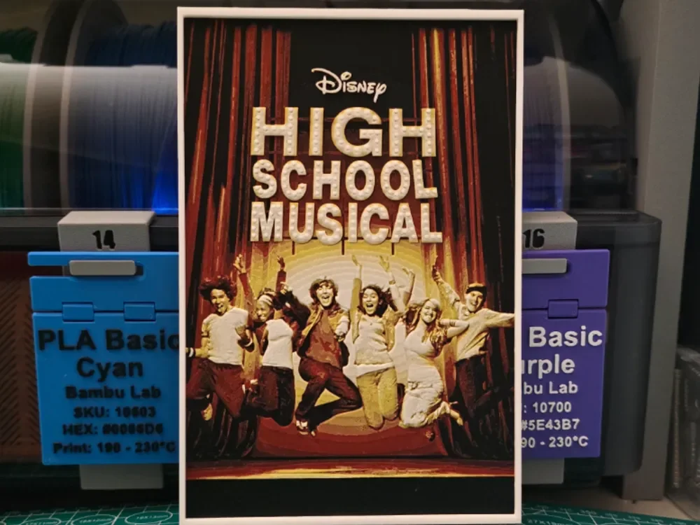 High School Musical Movie Poster - Hueforge Art by Lumpy3D HueForge model: High School Musical Movie Poster - Hueforge Art by Lumpy3D