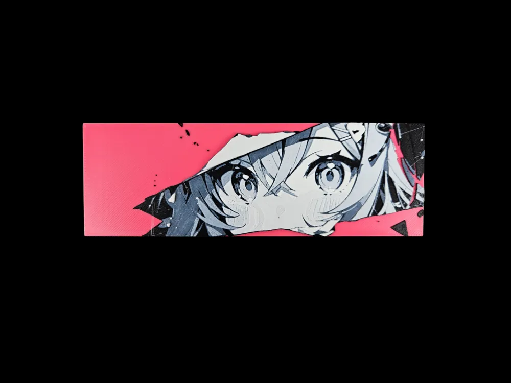 Manga Girl Bookmark by BusyKikiBee HueForge model: Manga Girl Bookmark by BusyKikiBee