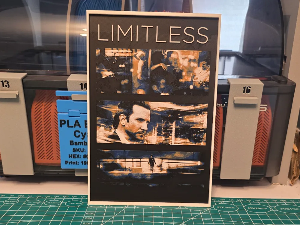 Limitless Movie Poster - Hueforge Art by Lumpy3D HueForge model: Limitless Movie Poster - Hueforge Art by Lumpy3D