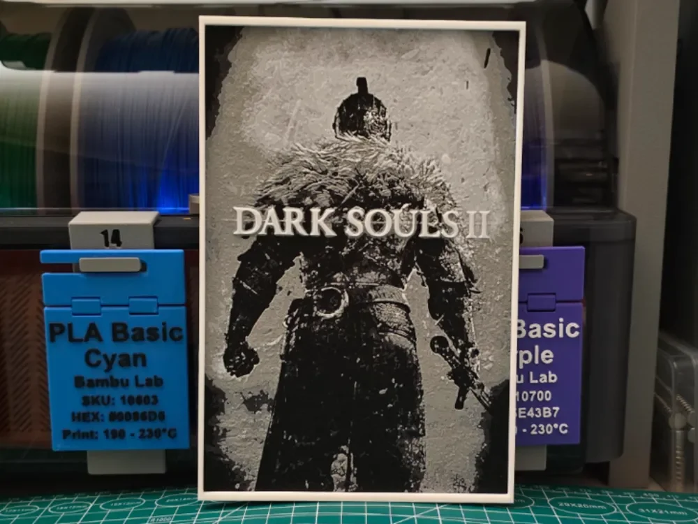 Dark Souls II Poster - Hueforge Art by Lumpy3D HueForge model: Dark Souls II Poster - Hueforge Art by Lumpy3D