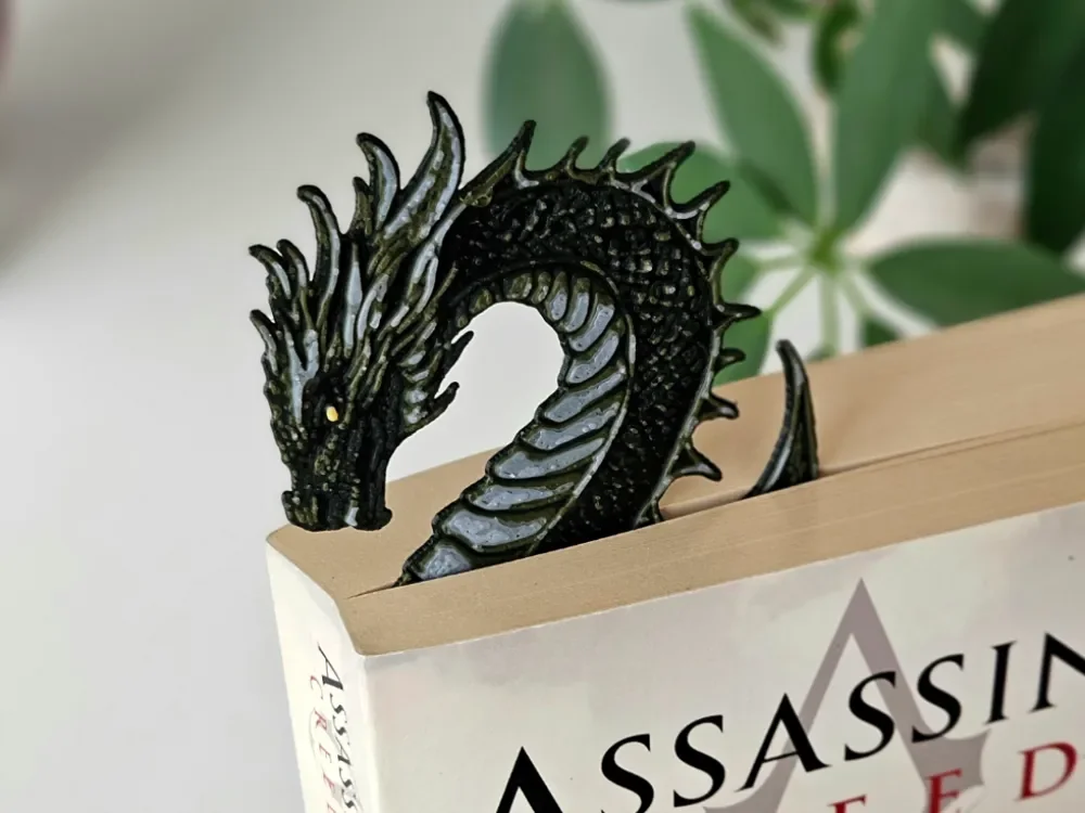 Forest Wyvern - Dragon Bookmark by C3D HueForge model: Forest Wyvern - Dragon Bookmark by C3D