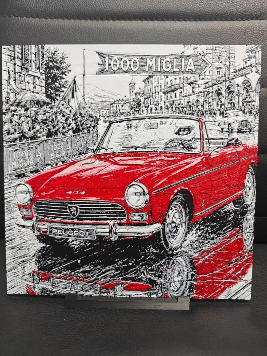 Peugeot 404 1000 Miglia race by TheHueforgeLady HueForge model: Peugeot 404 1000 Miglia race by TheHueforgeLady