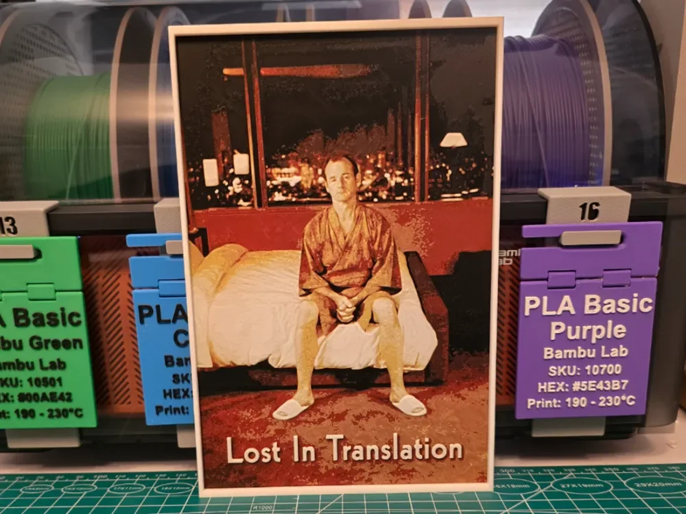 Lost in Translation Movie Poster - Hueforge Art by Lumpy3D HueForge model: Lost in Translation Movie Poster - Hueforge Art by Lumpy3D