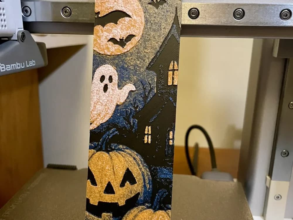 Halloween Bookmark by 3D_Forged HueForge model: Halloween Bookmark by 3D_Forged