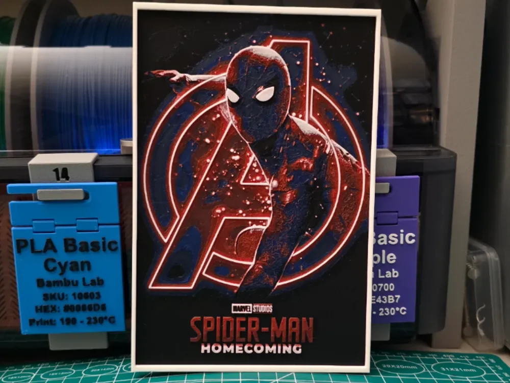 HueForge model: Spider-Man: Homecoming Movie Poster - Hueforge Art by Lumpy3D